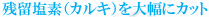残留塩素（カルキ）を大幅にカット